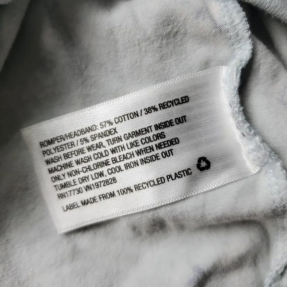 Baby Cat & Jack Baby Blue and White Rabbit Jumpsuit Romper Size 3-6M - Picture 3 of 9